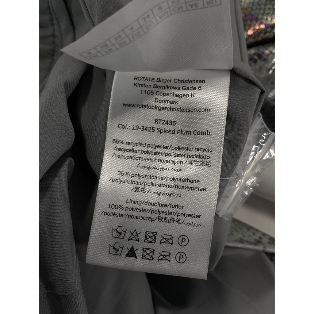 Rotate Birger Christensen Silver Viscose Snake Pu Straight Pants Size 34