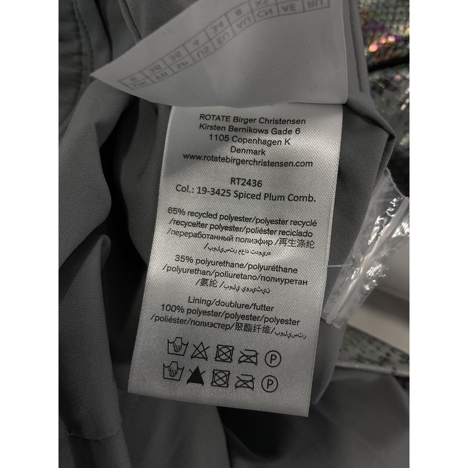 Rotate Birger Christensen Silver Viscose Snake Pu Straight Pants Size 34