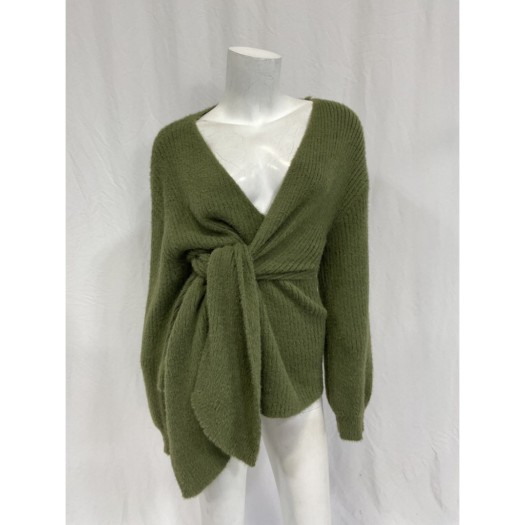 House Of Harlow 1960 x Revolve 'Khalida' Green Nylon Wrap Sweater Size S