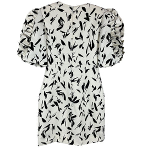 Daniele Carlotta Chic Ivory/Black Printed Mini Dress Size S