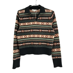 Vince Fair Isle Multicolor Polo Sweater Size S