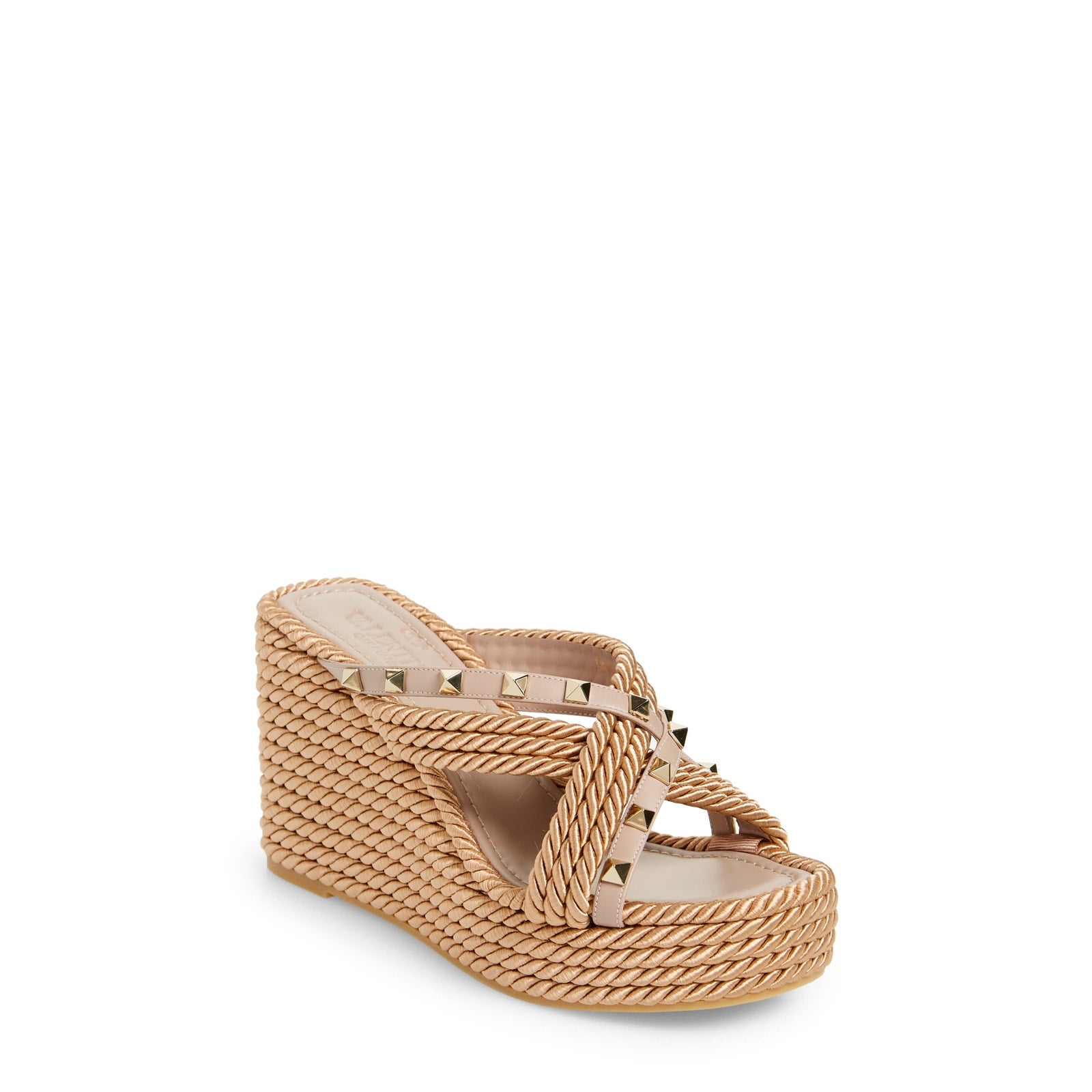 Valentino 'Rockstud' Purple Torchon Espadrille Wedge Sandal Size 9 US / 39 EU