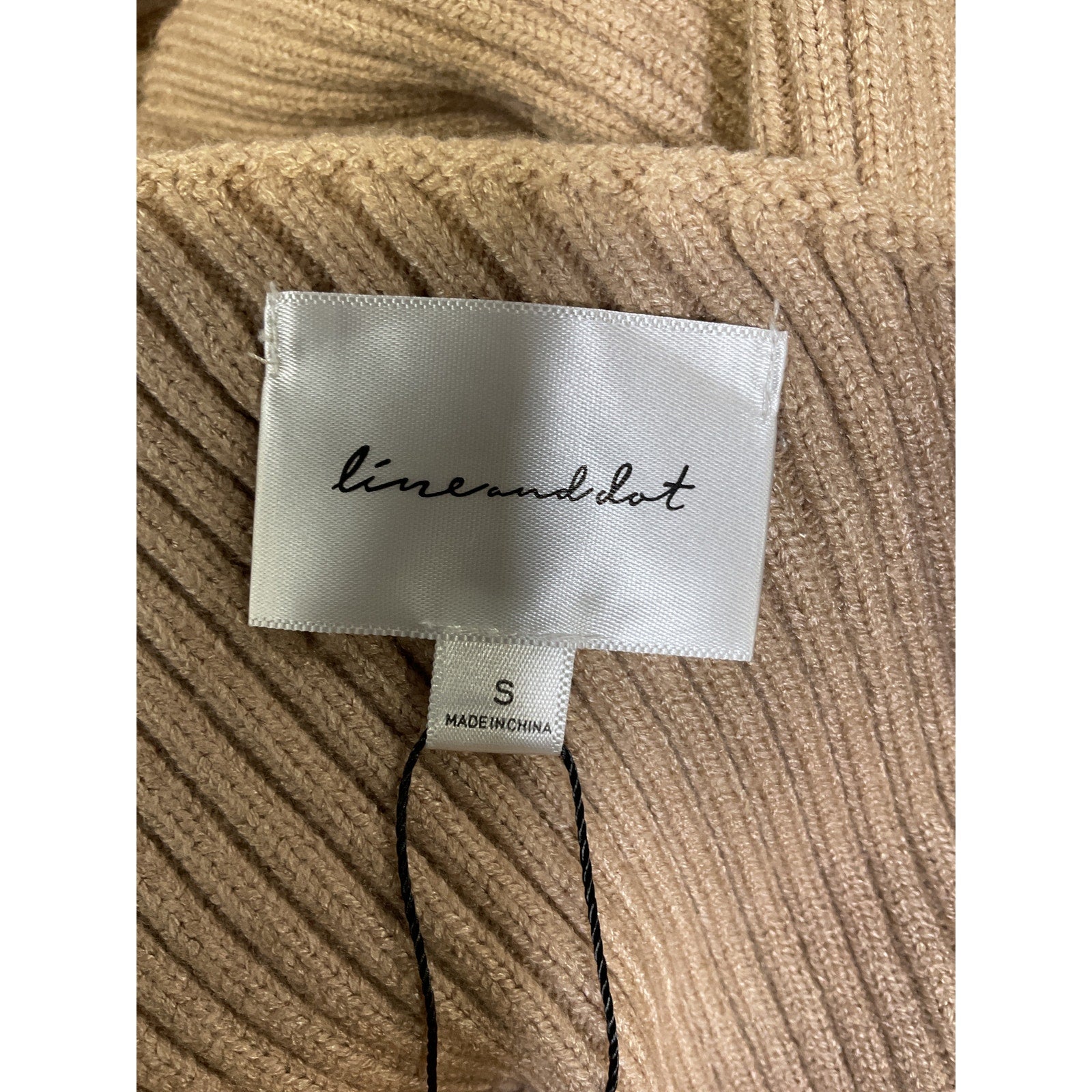 Line & Dot 'Blair' Tan Off Shoulder Sweater Size S - NWT