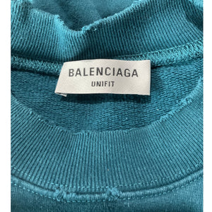 Balenciaga Classic Teal Crewneck Sweatshirt Size S