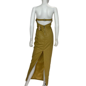 Camila Coelho Faux Leather Citrine Bruna Dress Size XS NWT