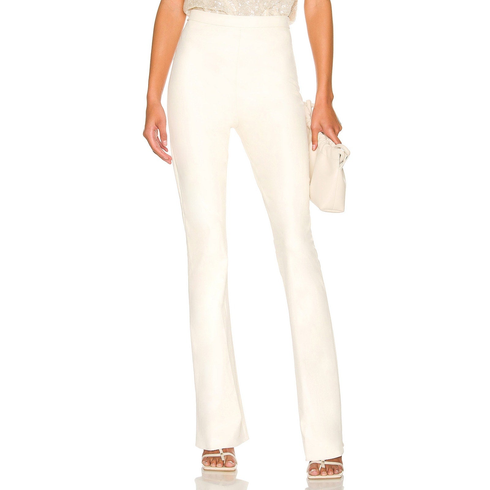 Amanda Uprichard 'Amina' White Faux Leather Pants Size XS