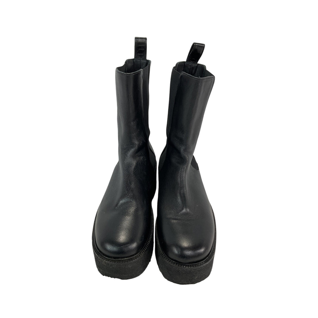 Staud 'Palamino' Black Leather Platform Leather Boots Size 8