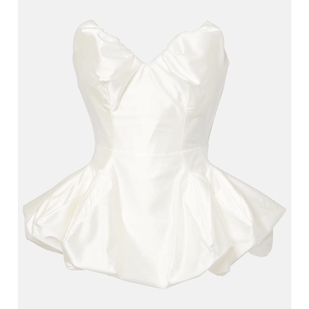 Vivienne Westwood Bridal 'Raven Peplum' White Acetate Satin Corset Top Size 2 - NWT