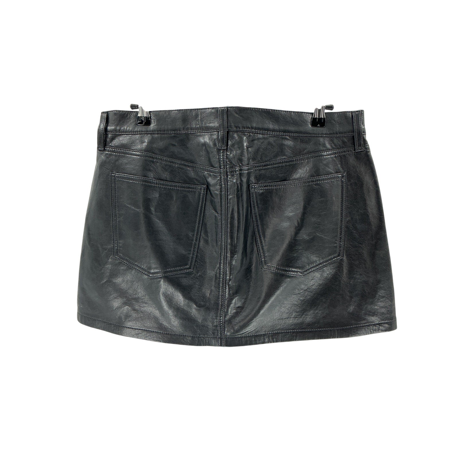 Agolde 'Liv' Black Leather Mini Skirt Size 29