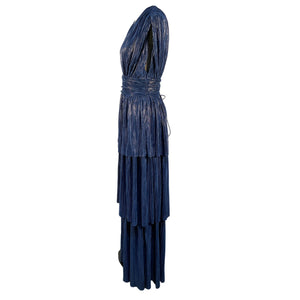 Sabina Musayev Pleated Blue Judith Gown Size L