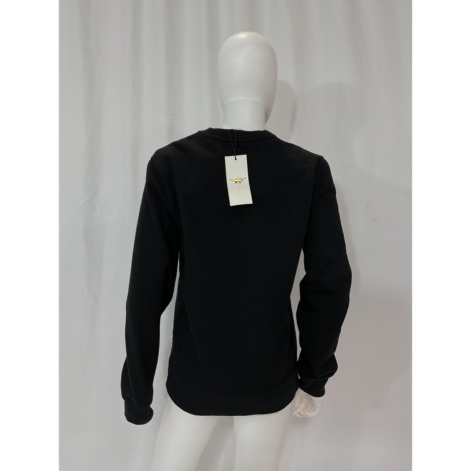 Maison 'Kitsuné' Black Contour Fox Crewneck Sweatshirt Size S - NWT