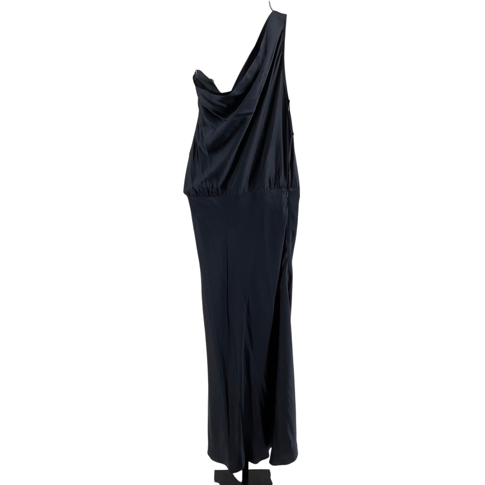 The Sei For Fwrd Blue Silk Asymmetrical Cowl Midi Dress Size 10