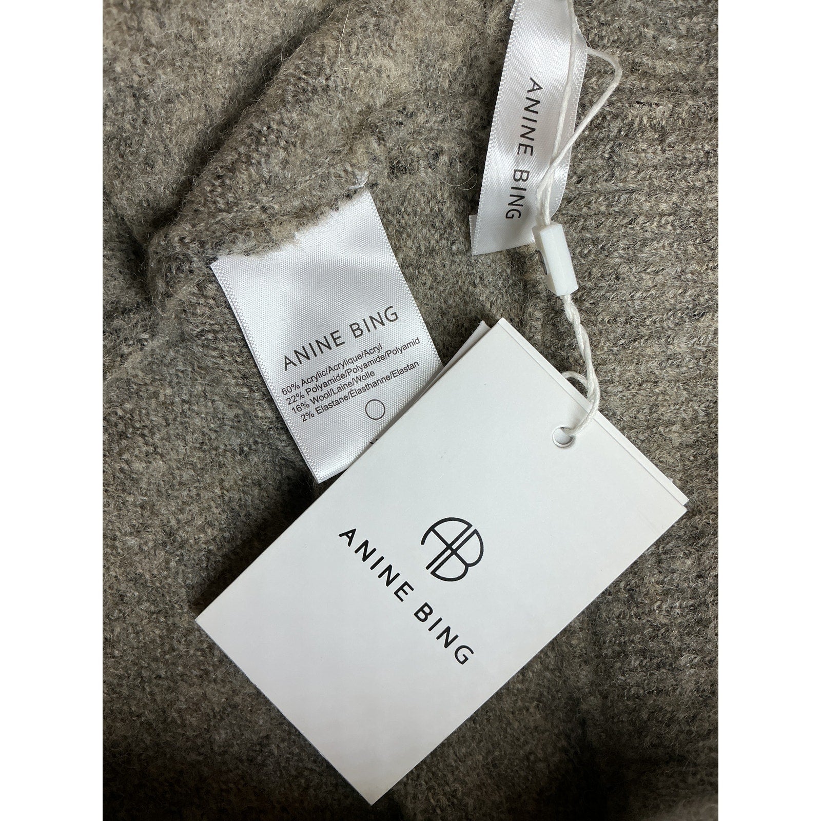 Anine Bing 'Saylor' Grey Acrylic Jogger Size XS - NWT