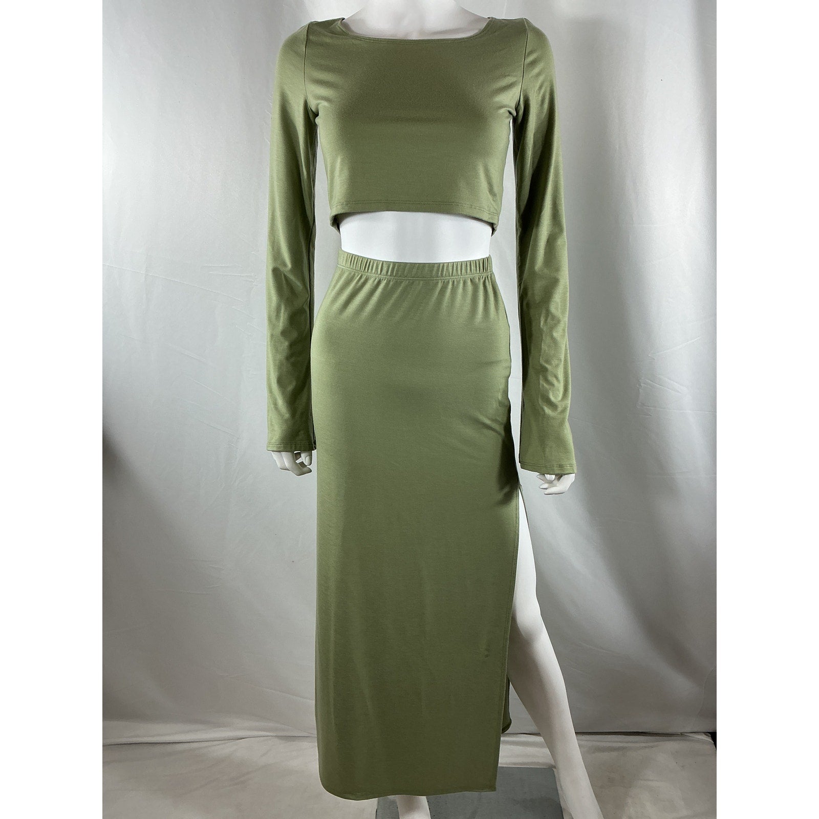 Reformation 'Gretchen' Green Tencel Lyocell Knit Two Piece Size XS