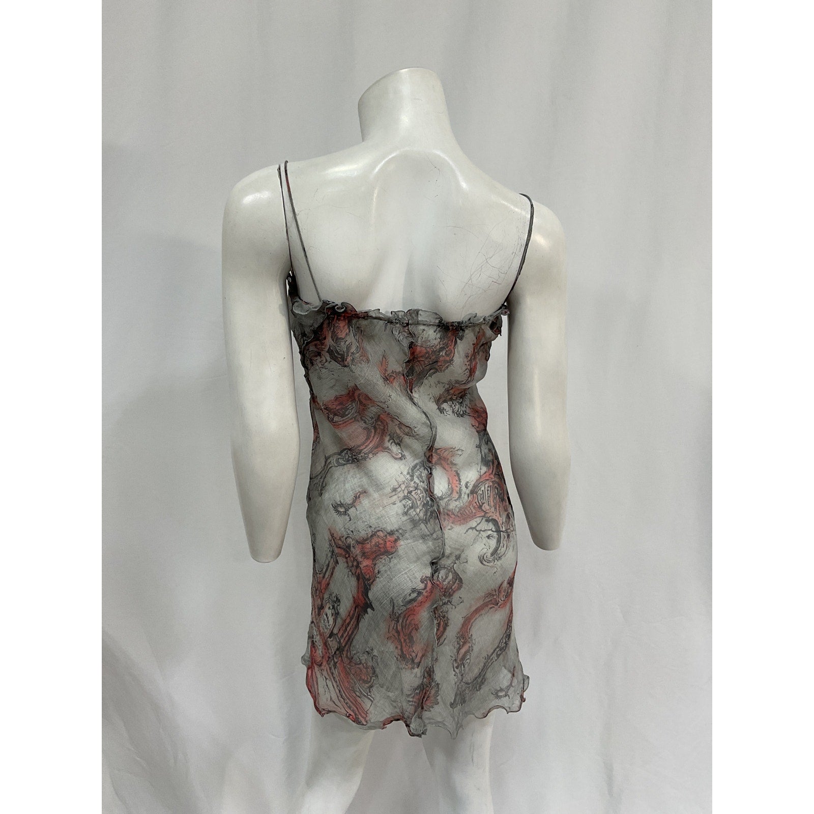 Acne Studios 'Desse' Grey Silk Mini Dress Size 34
