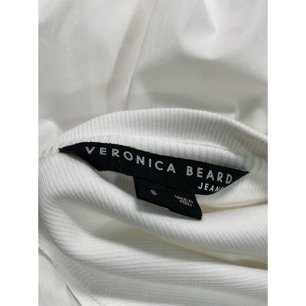 Veronica Beard 'Gibson' White Pleat-Sleeve Top Size S