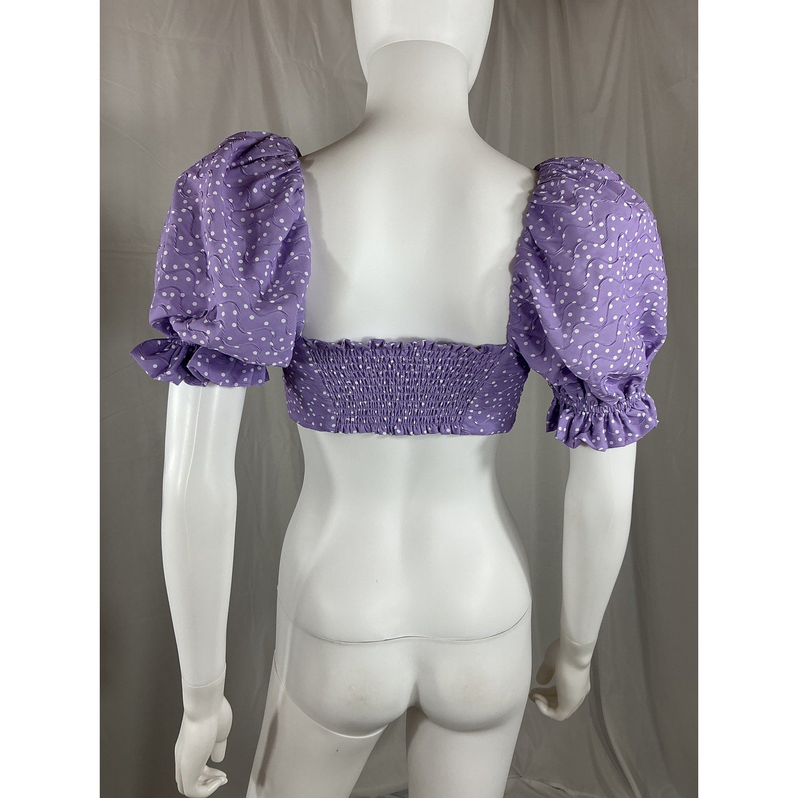 For Love & Lemons 'Chelsea' Purple Viscose  Crop Top Size M