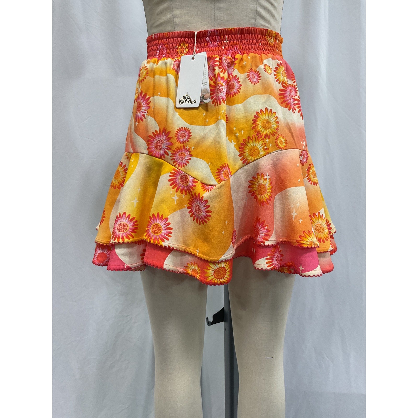 Agua Bendita x Revolve 'Nixi' Yellow Mini Skirt Size XL - NWT