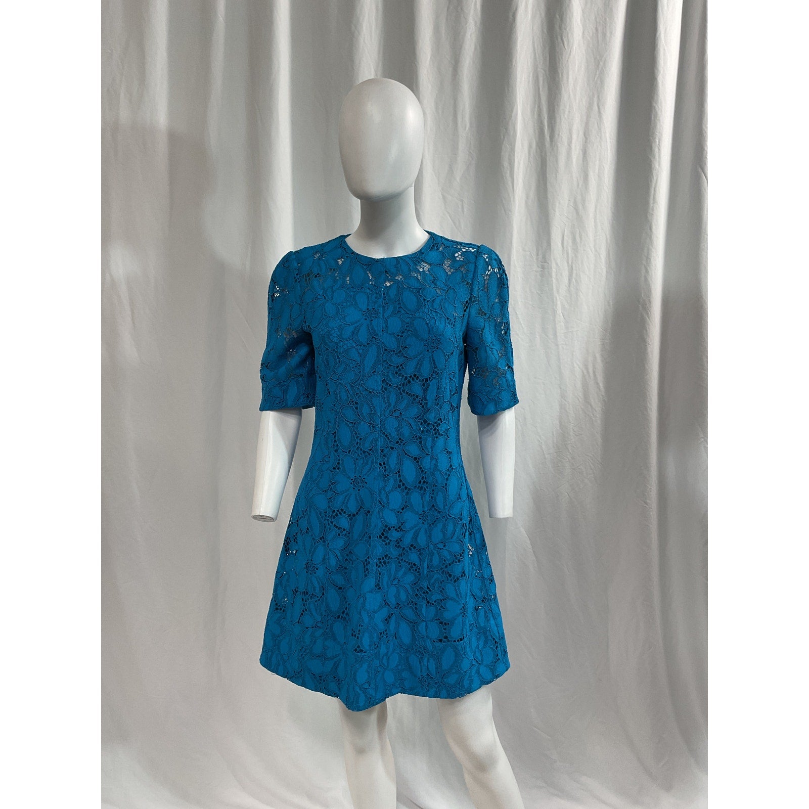 Proenza Schouler 'Corded' Blue Lace Mini Dress Size 8