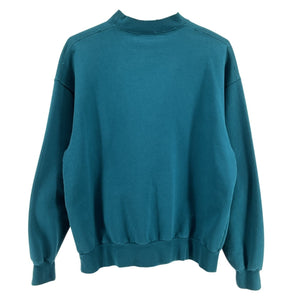 Balenciaga Logo Petrol Blue And White Crewneck Sweatshirt Size XXS