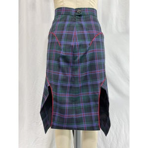Vivienne Westwood 'Phoenix' Green Wool Tartan-Print Mid-Length Skirt Size 40