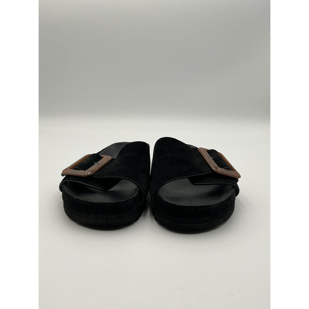 Vince 'Grant' Black Leather Slide Sandal Size 7.5