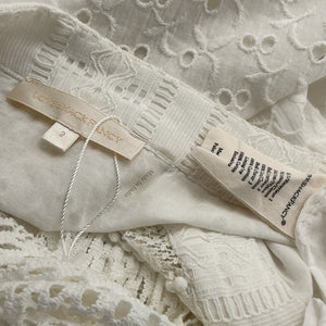 LoveShackFancy Tiered White Sisto Skirt Size 2