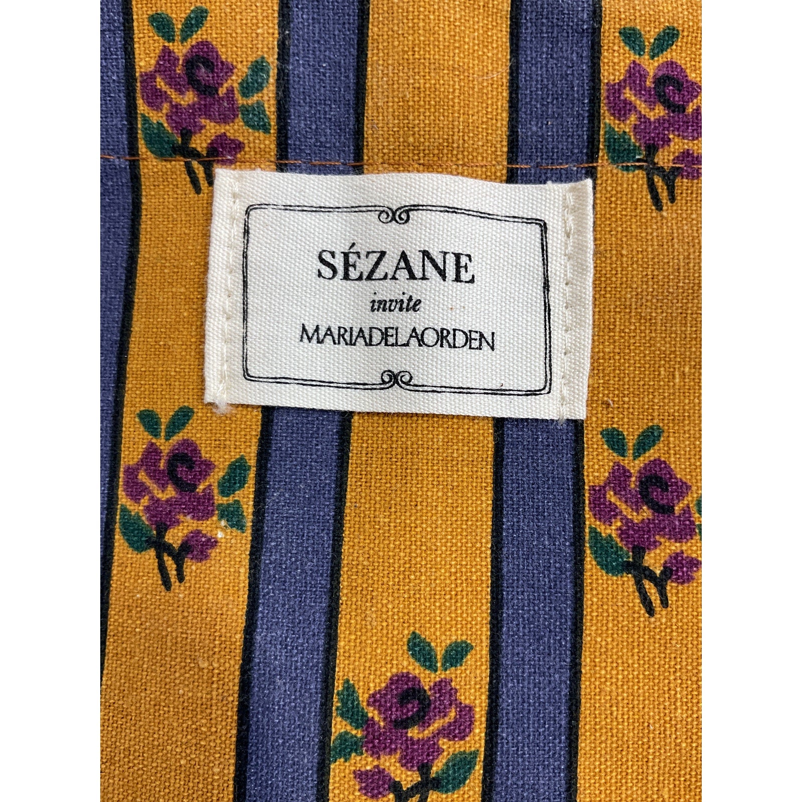 S�zane Orange x Mdlo Yellow Canvas Open Top Tote Bag