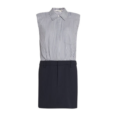 Simkhai Striped Blue Graham Shirting Combo Dress Size 6