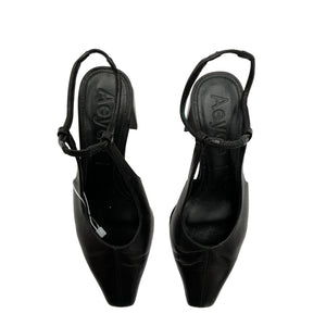 Aeyde Sleek Black Polly Slingback Pumps Size 35.5 EU / 5.5 US