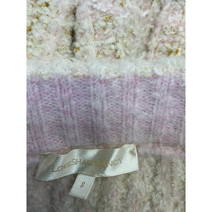 LoveShackFancy Tweed Cream Puff Pink Bibi Skirt Size S