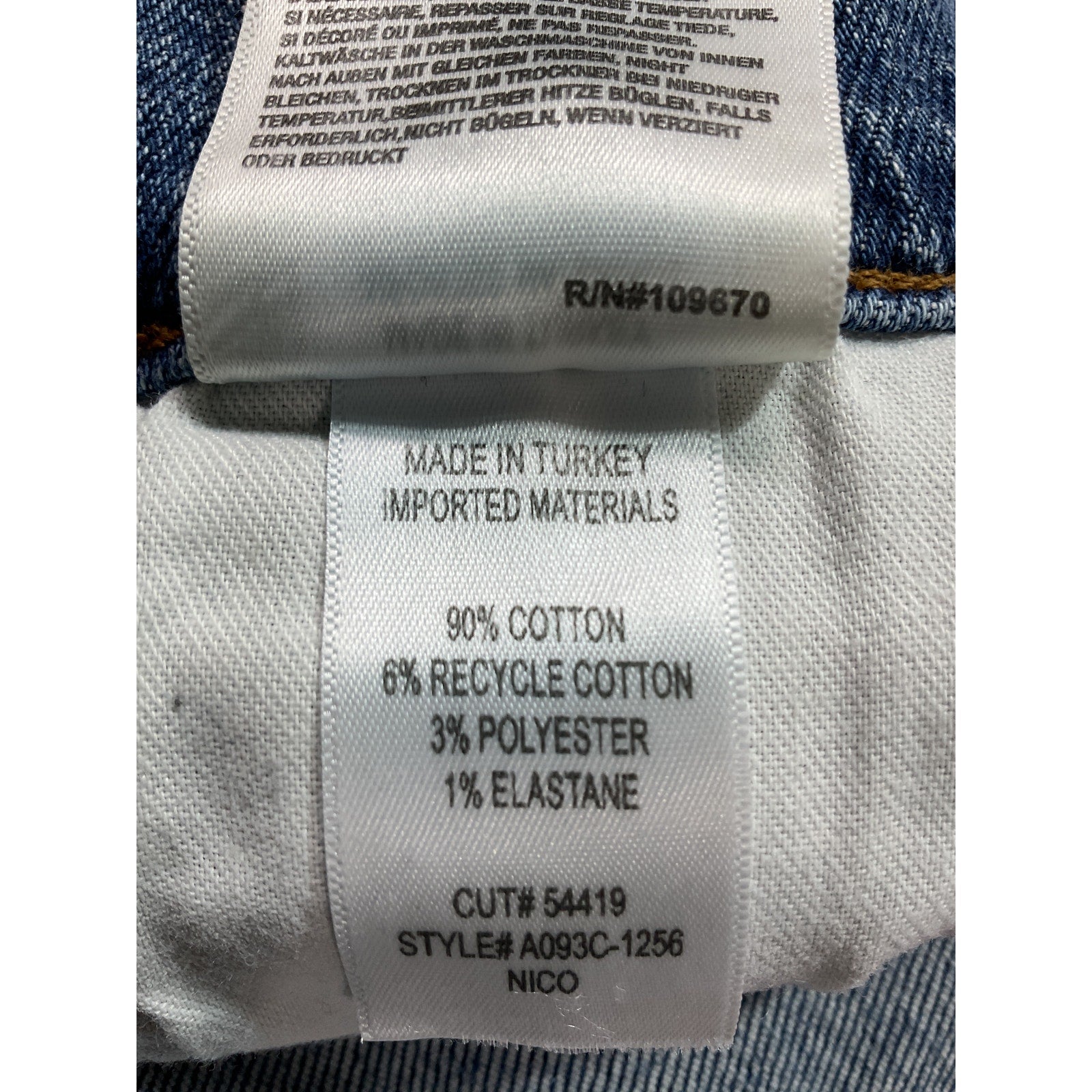 Agolde 'Nico' Blue High Rise Slim Denim Deans Size 29