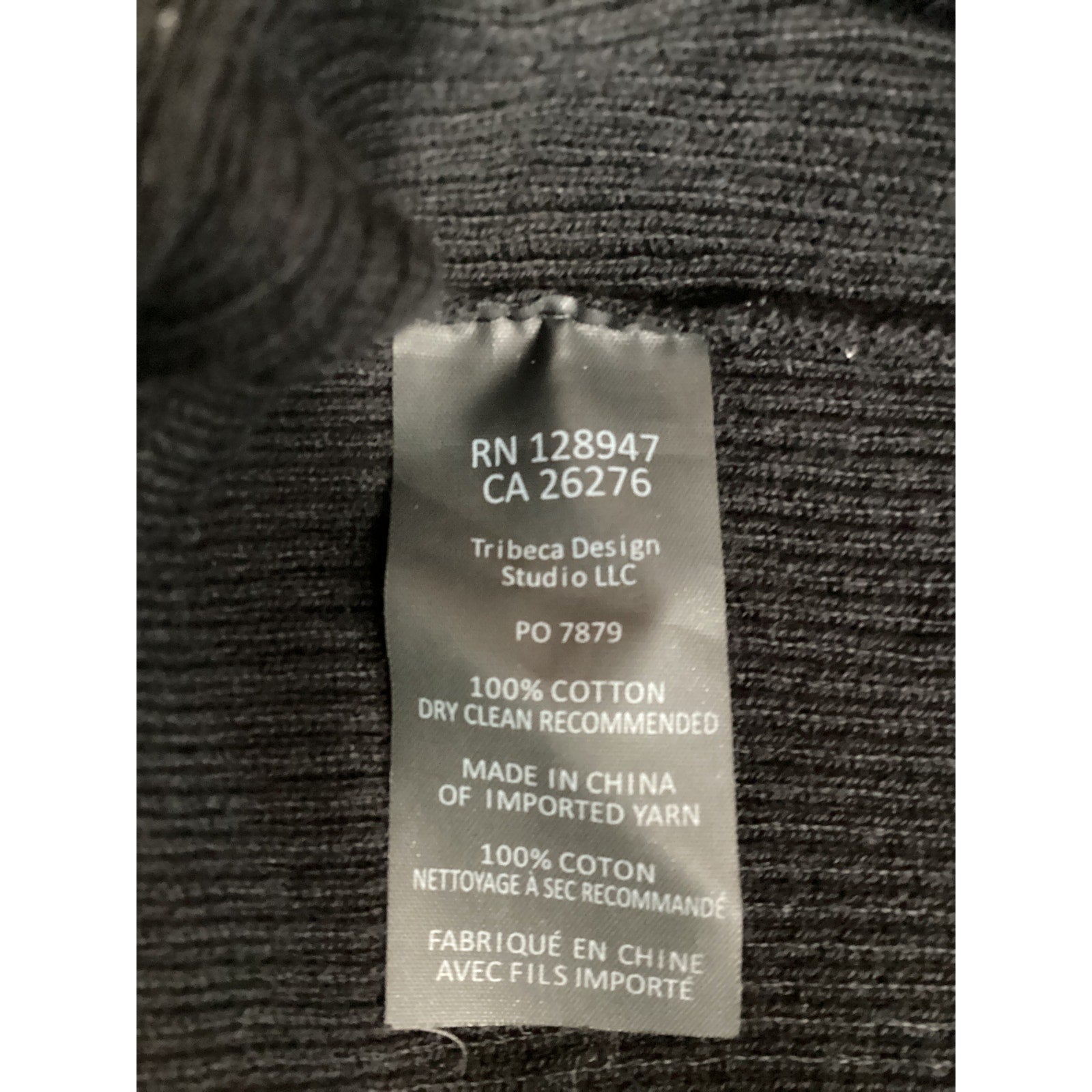 Nili Lotan 'Italia' Black Cotton Ribbed Sweater Size S