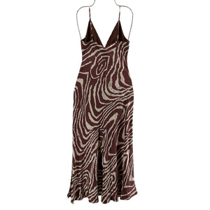 Simkhai Sleek Mahogany Jumbo Moire Eliza Cutout Dress Size XS