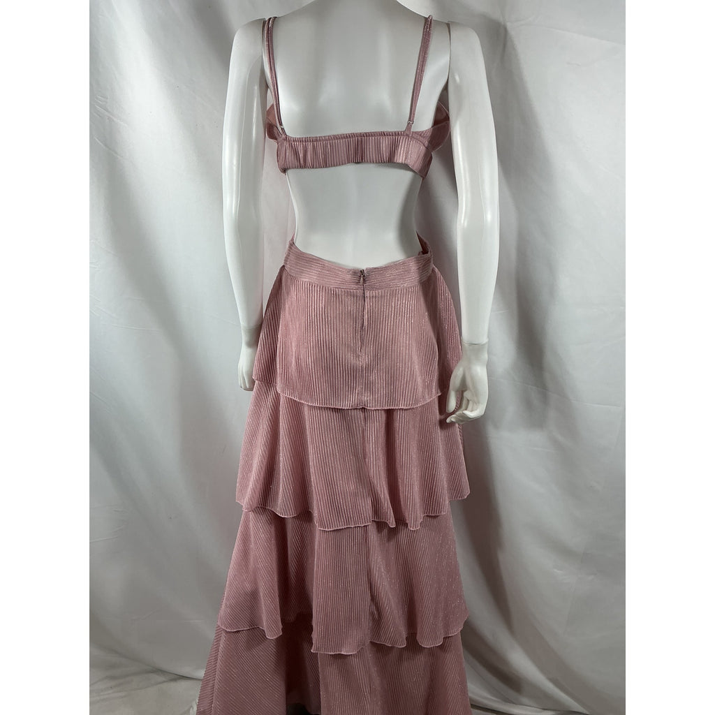 Line & Dot 'Sophie' Pink Polyester Maxi Dress Size M
