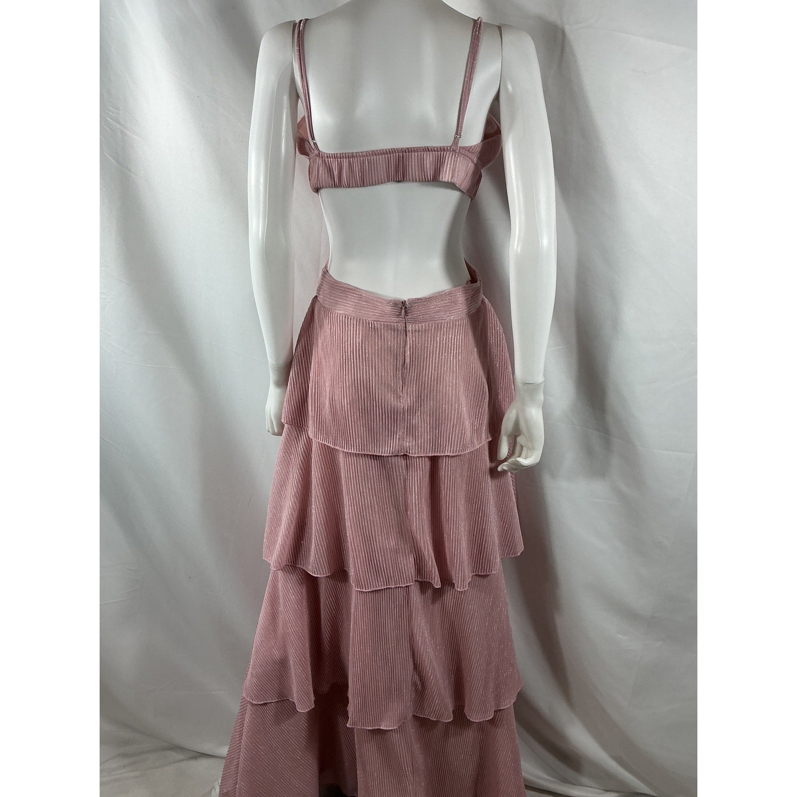 Line & Dot 'Sophie' Pink Polyester Maxi Dress Size M