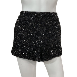 Alice + Olivia Sequined Black Hera Shorts Size 10