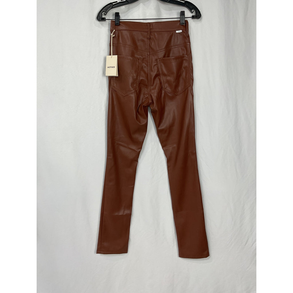 Mother High Waisted Rail Brown Polyester Skimp Pant Size 25 - NWT
