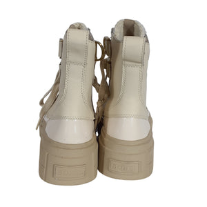 Sorel Platform Bleached Ceramic Oatmeal Caribou X Cozy Lace Up Boots Size 5.5