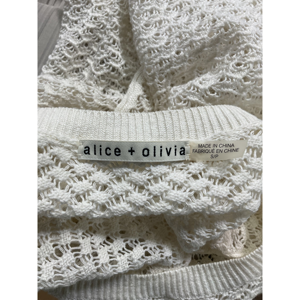 Alice + Olivia 'Tevin' White Crop Tank Size S