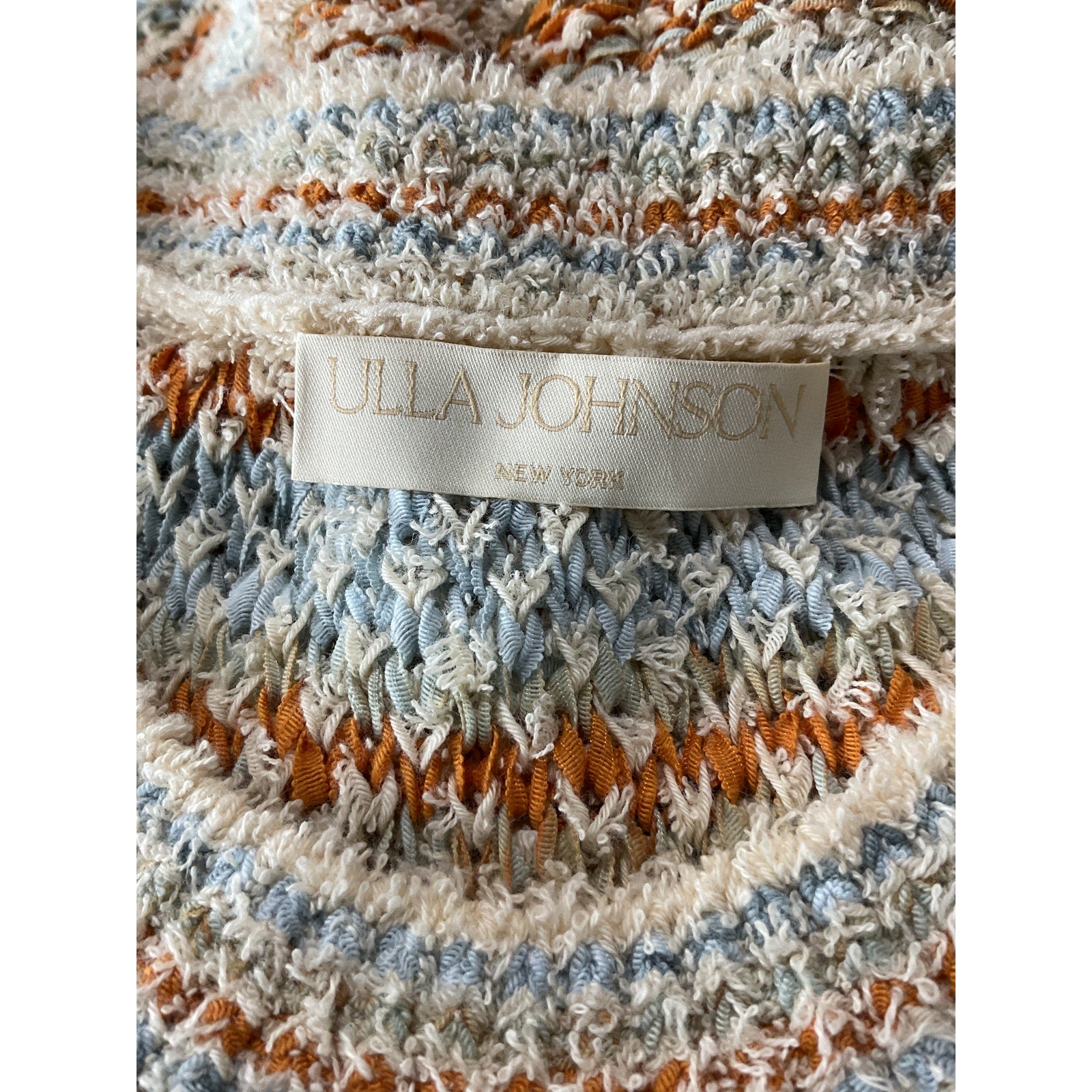 Ulla Johnson 'Allard' Orange Cotton Striped Knit Maxi Dress Size M