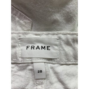Frame Le Grand White Garcon Frayed Denim Shorts Size 29