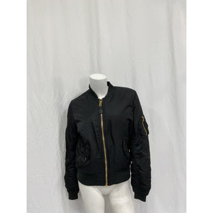 Alpha Industries Ma-1 W Black Nylon Bomber Jacket Size XS
