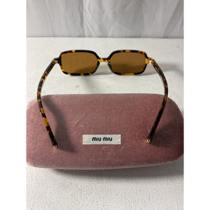 Miu Miu Rectangle Brown Tortoiseshell Sunglasses