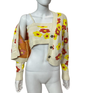 Callahan Floral Creme Meg Cardigan Set Size S