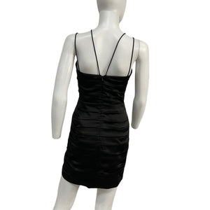 Aiifos Ruched Black Sandy Mini Dress Size XS NWT