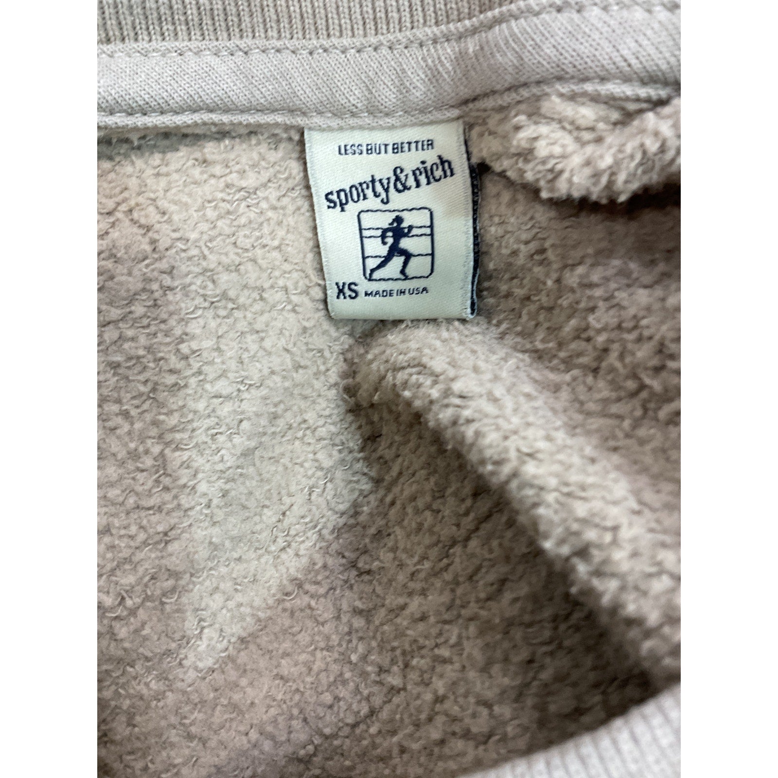 Sporty & Rich 'Members' Green Long Sleeve Drop Shoulder Logo Crewneck Sweatshirt Size XS