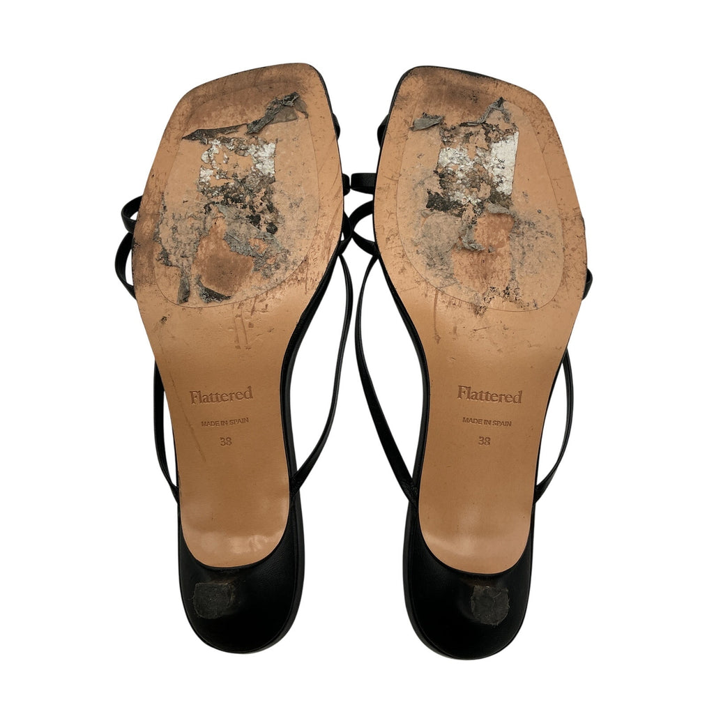 Flattered 'Eunisa' Black Leather Heel Size 8