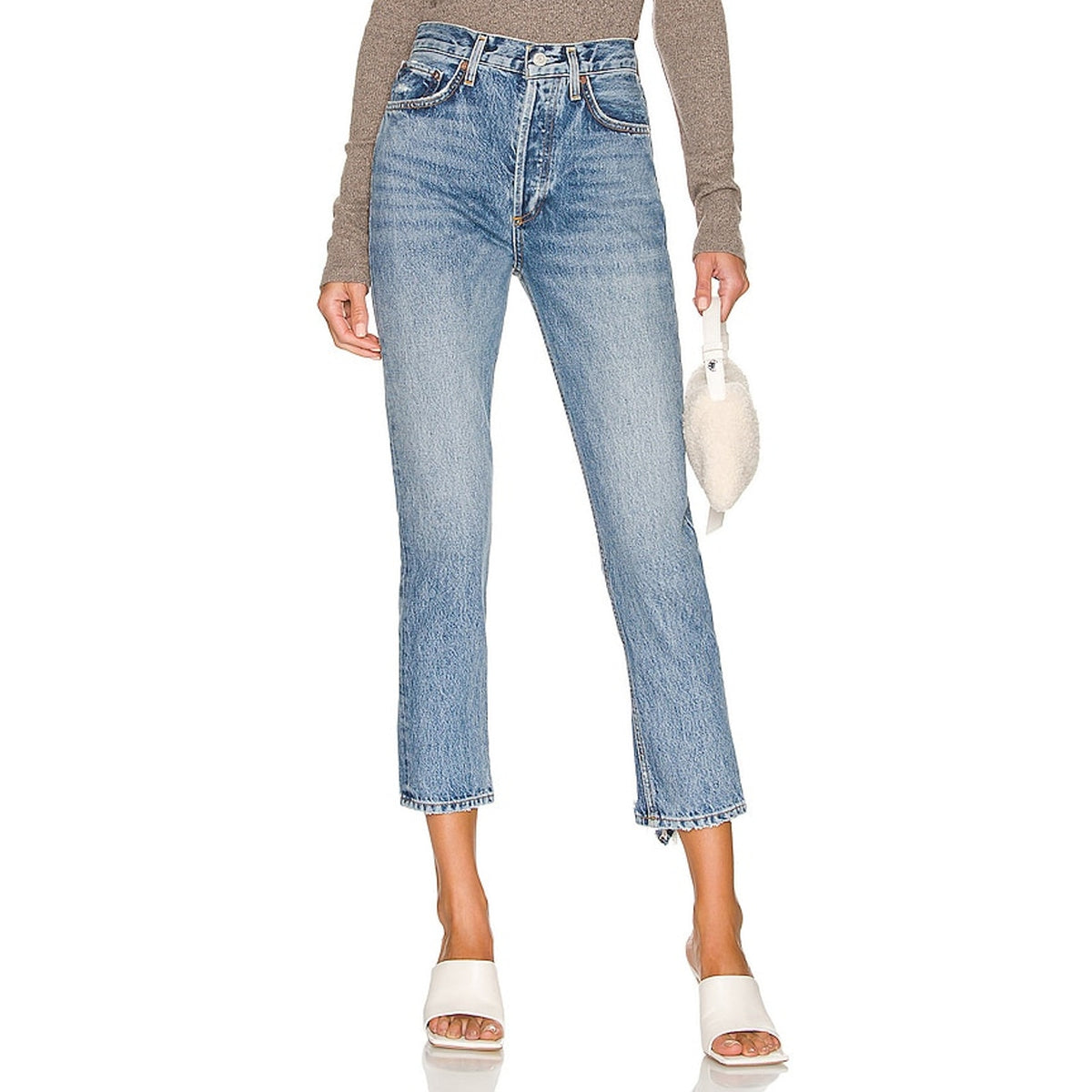 Agolde High Rise Straight Light Blue Riley Denim Jeans Size 24