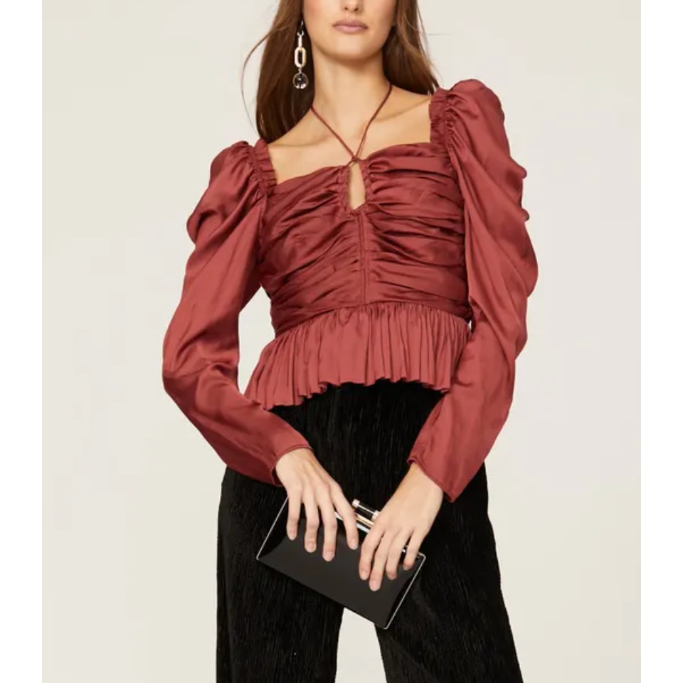 Ulla Johnson 'Mirelle' Red Long Sleeve Blouse Size 4 - NWT